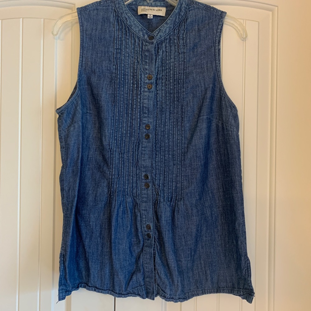 Jones New York denim blouse M